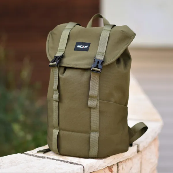 DR-2271.KHAKI ΑΝΔΡΙΚΗ ΤΣΑΝΤΑ ΠΛΑΤΗΣ ΚΑΜΒΑΣ MOHICANS