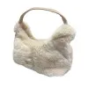 Γυναικείο τσαντάκι ﻿﻿ώμου και χειρός γούνα  Mohicans DW33 Σκούρο Μπεζ