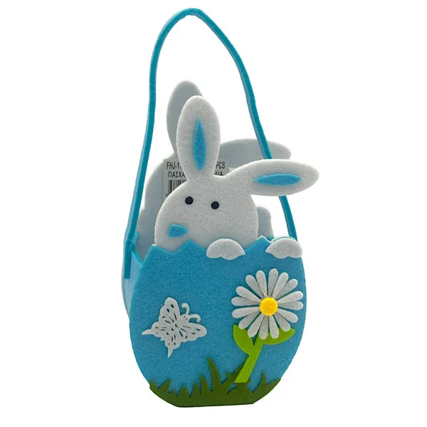 Τσαντάκι Τσόχινο κουνελάκι FHJ-113-024 Μπλε