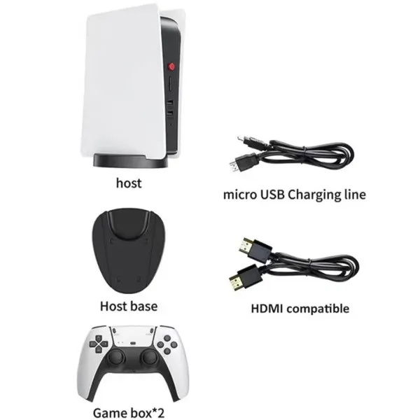 Andowl Κονσόλα Παιχνιδιών 4Κ 2.4G Ασύρματη με 2 Τηλεχειριστήρια GSP5  Λευκό Μαύρο