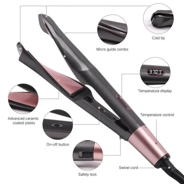 Κεραμικό Ηλεκτρικό Ψαλίδι για Μπούκλες & Ίσια Μαλλιά 2 σε 1 GV-856