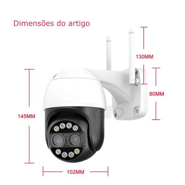 IP Κάμερα Παρακολούθησης Wi-Fi 4MP Full HD+ Αδιάβροχη με Φακό 2.8-12mm JT-8186XM Λευκό