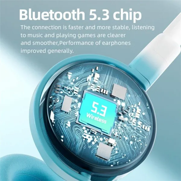 Ασύρματα Ακουστικά Bluetooth Cute Cat Ears με Αποσπώμενο Μικρόφωνο  KE28 Λευκό