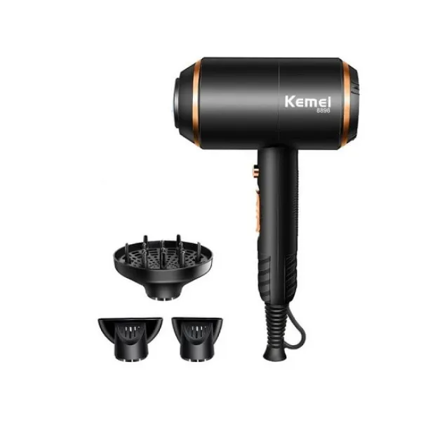 KEMEI IONIC ΕΠΑΓΓΕΛΑΤΙΚΟ ΠΙΣΤΟΛΑΚΙ ΜΑΛΛΙΩΝ ΜΕ ΦΥΣΟΥΝΑ 3 ΣΕ 1 KM-8896 ΜΑΥΡΟ