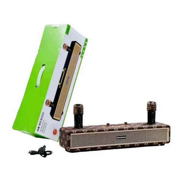 Σύστημα καραόκε με 2 ασύρματα μικρόφωνα Bluetooth Wireless Karaoke Speaker M2202 Louis Viton Καφέ