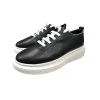ΑΝΔΡΙΚΟ SNEAKERS ΔΕΡΜΑΤΙΝΟ ΑΣΠΡΗ ΣΟΛΑ MOHICANS ME01 ΜΑΥΡΟ