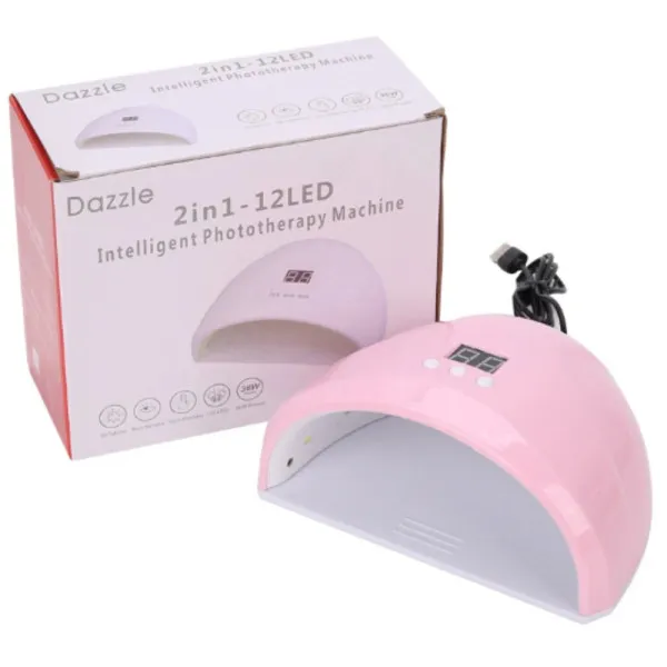 Φουρνάκι Mini Νυχιών 2 in 1 12 led UV / LED 36W Ροζ