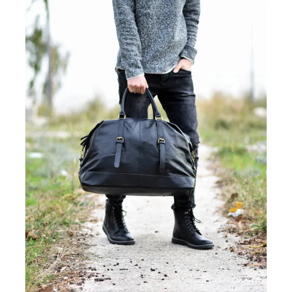 ΤΣΑΝΤΑ ΤΑΞΙΔΙΟΥ ΔΕΡΜΑΤΙΝΗ MOHICANS 66Χ38Χ38 PB-176 ΜΑΥΡΟ