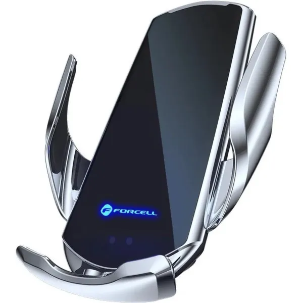 Βάση Κινητού Αυτοκινήτου με Ρυθμιζόμενα Άγκιστρα και Ασύρματη Φόρτιση Q3 Ασημί