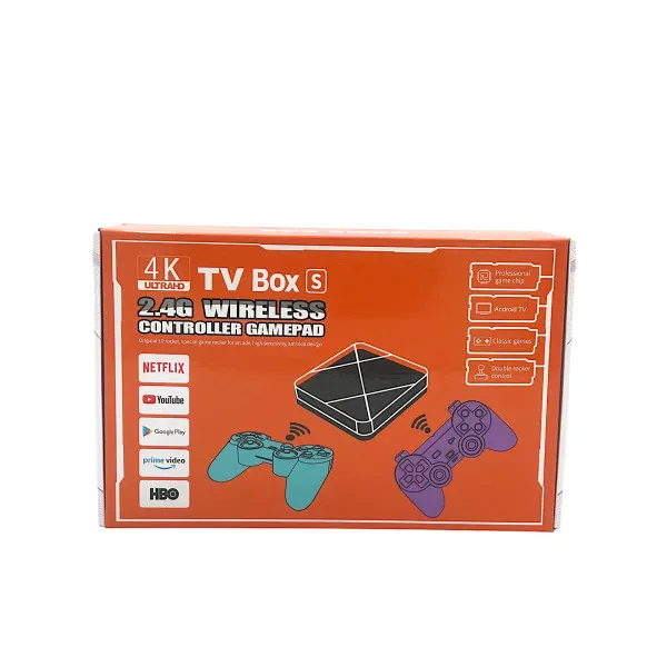 Q3 Android OS PSP Κονσόλα βιντεοπαιχνιδιών/Chromcast Smart TV για Youtube, Hulu, Net Flix, Prime Chrome Apps 4k HD Output X Pro Dual Wireless Gamepad 64G Ενσωματωμένα παιχνίδια 40000 Dual BOOT Gaming/Cast