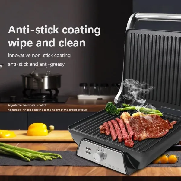 Τοστιέρα για 4 Τοστ & Steak Machine 2000W Raf R-2683 Inox