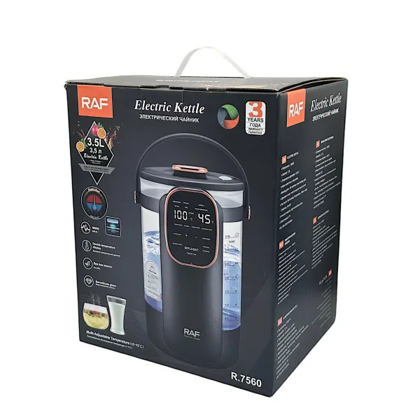 Raf Βραστήρας 3.5 lt 1000W με Touch από 45-95° R.7560 Μαύρο