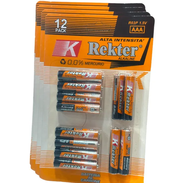 Extra Heavy Duty AAA Μπαταρίες 1.5V REKTER 12 τεμάχια