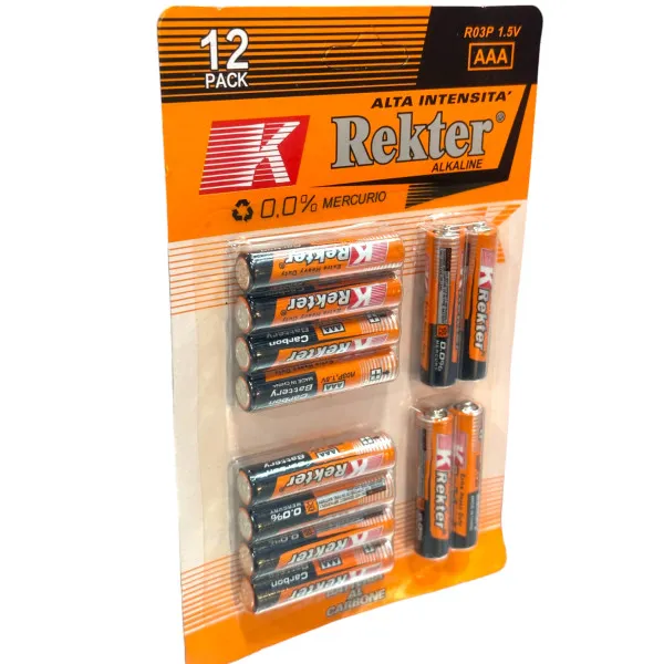 Extra Heavy Duty AAA Μπαταρίες 1.5V REKTER 12 τεμάχια