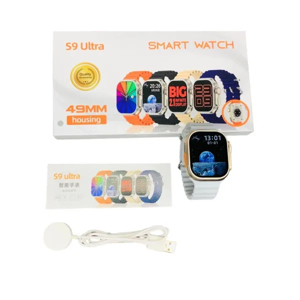 Smartwatch S9 Ultra Οθόνη 49mm Housing HD 2,20 ιντσών Full Touch Bluetooth 5.3 Λευκό