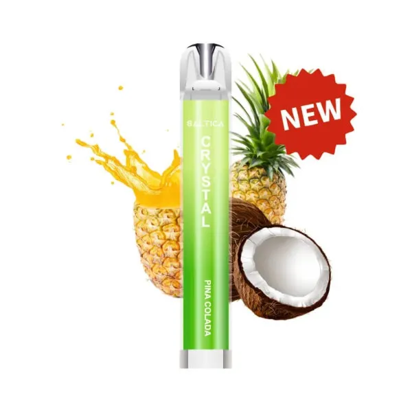 Saltica Crystal Ηλεκτρονικό Τσιγάρο μιας Χρήσης 700 Εισπνοών Pina Colada 2ml 20mg