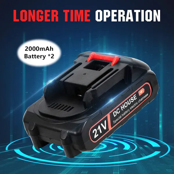 Μίνι Κλαδευτικό Ηλεκτρικό αλυσοπρίονο 21V 2 μπαταρίες 550W  6 ιντσών GJDZ-401-037 Μαύρο