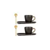 Σετ Φλυτζάνι Κούπα με Πιάτο & Κουτάλι TCB-903-045 Μαύρο