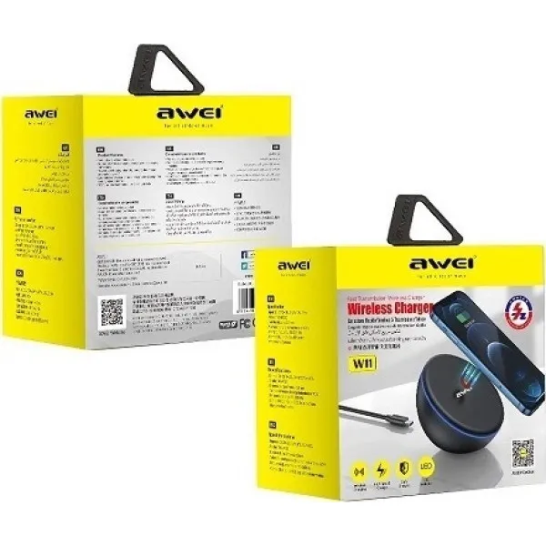ΑΣΥΡΜΑΤΟΣ ΦΟΡΤΙΣΤΗΣ AWEI QI PAD QUICK CHARGE 3.0 W11 ΜΑΥΡΟ