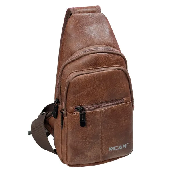 ΤΣΑΝΤΑΚΙ ΩΜΟΥ ΔΕΡΜΑΤΙΝΗ MOHICANS Z-703 ΚΑΦΕ