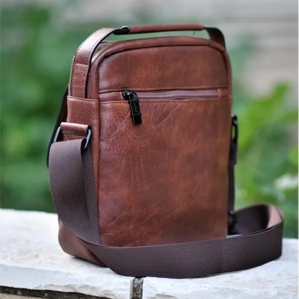 BAG SHOULDER LEATHER MOHICANS Z-709.BROWN