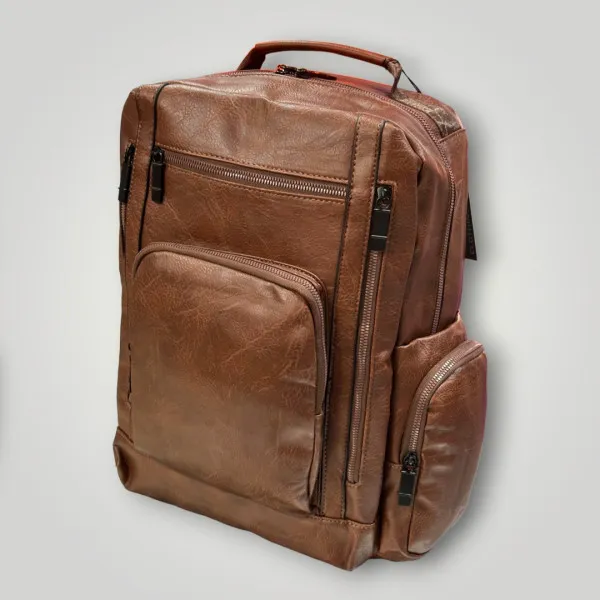 BAG BACKPACK LEATHER MOHICANS Z-715.BROWN