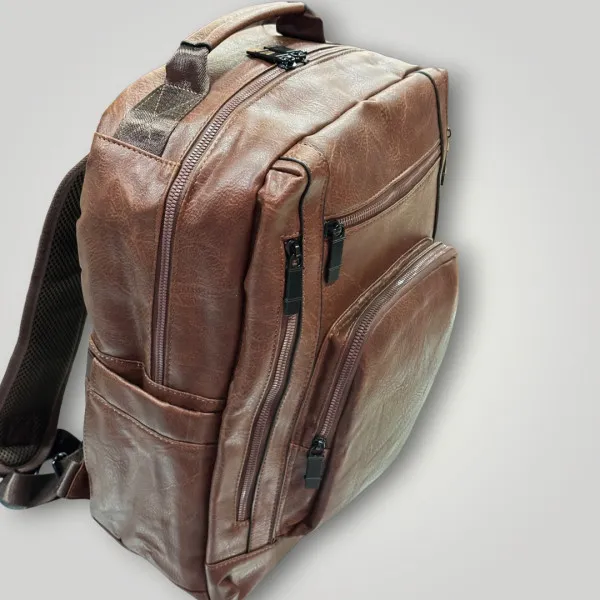 BAG BACKPACK LEATHER MOHICANS Z-715.BROWN