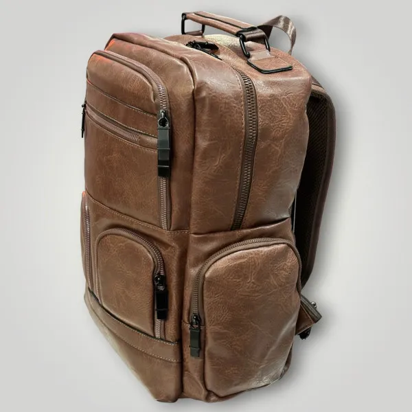 ΤΣΑΝΤΑ ΠΛΑΤΗΣ ΔΕΡΜΑΤΙΝΗ MOHICANS Z-734 ΚΑΦΕ