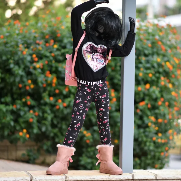 CHILDREN'S LEGGINGS FOR GIRL MOHICANS ZF3557.BLACK