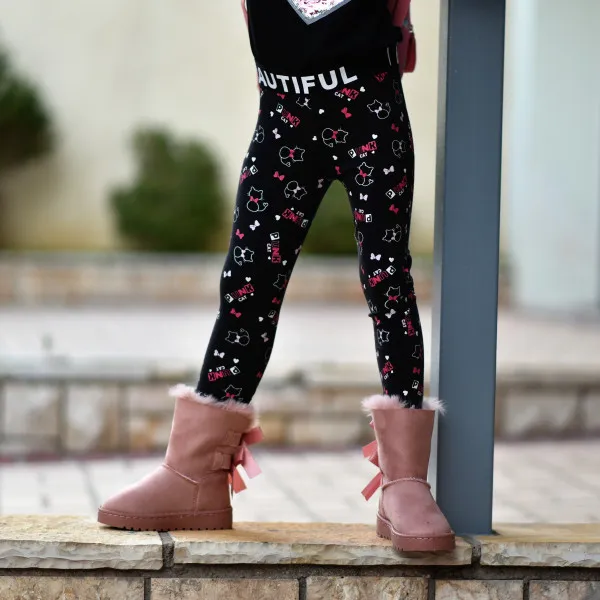 CHILDREN'S LEGGINGS FOR GIRL MOHICANS ZF3557.BLACK