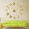 Wall Clock Sticker 3D DIY 50-120cm ZH019 Gold