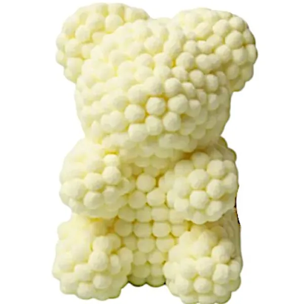 Αρκουδάκι Μπεζ με Κορδέλα και κουτί 25cm Pom Pom Foam flower 84790 Μπεζ