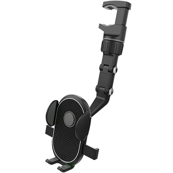 Βάση Κινητού Καθρέφτη Αυτοκινήτου περιστρεφόμενη 360μοίρες με Ρυθμιζόμενα Άγκιστρα bc-t18 Μαύρη