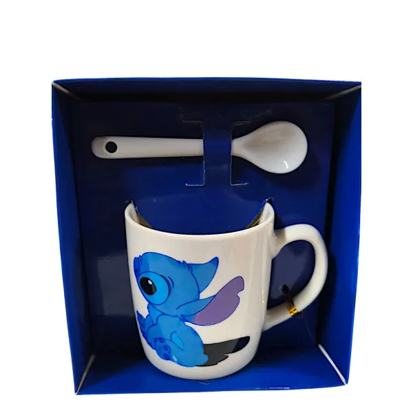 Stitch Κεραμικό Φλυτζάνι με κουταλάκι Σε Κουτί Δώρου 86633-1 Μπλε