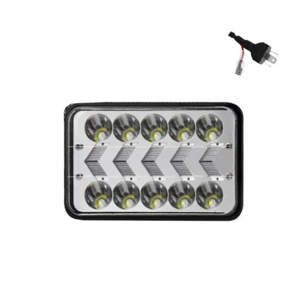 LED Αδιάβροχος Προβολέας Αυτοκινήτου 7" 12-24V με Βύσμα H4 Ψυχρό Λευκό - Πορτοκαλί