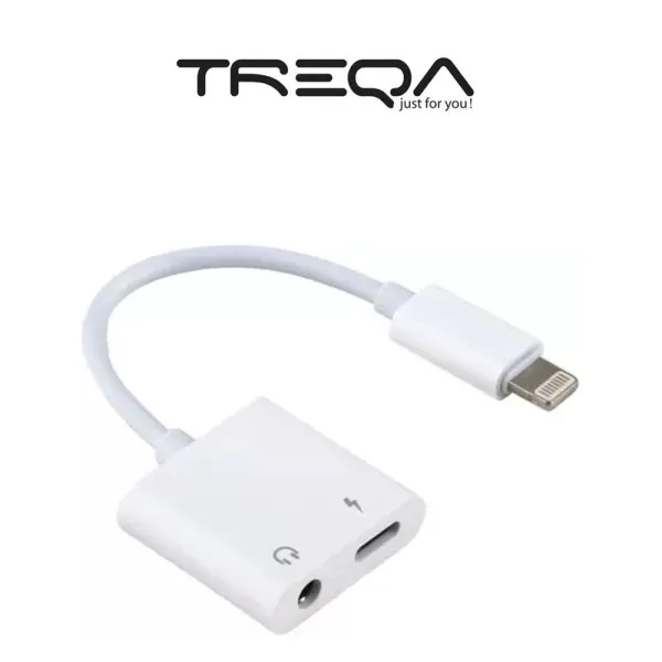 Αντάπτορας Ακουστικών Lightning σε Jack 3.5mm με Παράλληλη Φόρτιση Lightning Treqa CA-1062 Λευκό