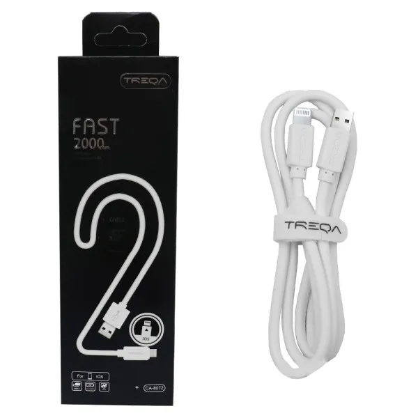 Καλώδιο Γρήγορης Φόρτισης και Μεταφοράς Δεδομένων 2m USB 3.0 σε Lightning Treqa CA-8072 Λευκό