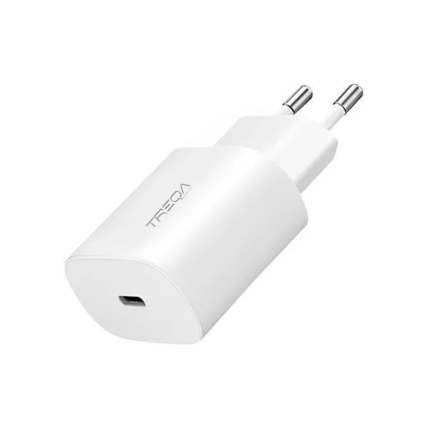 Φορτιστής Ταχείας Φόρτισης με 1 Θύρα USB-C PD 18W Χωρίς Καλώδιο Treqa CH-9020 Λευκό