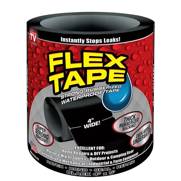 Αδιάβροχη Μονωτική Ταινία 100mm x 1.5m Flex Tape Μαύρη