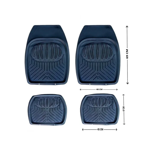 Σετ Μπροστινά και Πίσω Πατάκια Universal 4τμχ καουτσούκ CY68910-004 Μαύρα