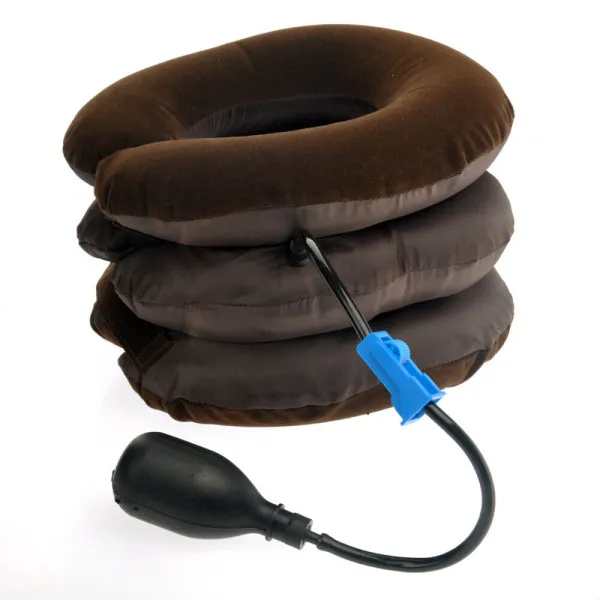 Φουσκωτό Αυχενικό Κολάρο Αυχένα - Μαξιλάρι Υποστήριξης Λαιμού με Τρόμπα Χειρός HYH-118 Καφέ