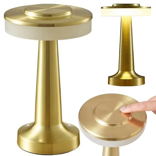 Επιτραπέζιο φωτιστικό αφής με 3 σκάλες LED CL-017 Χρυσό χρώμα