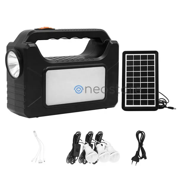 Αυτόνομο Ηλιακό Σύστημα Φωτισμού με 3 Λάμπες και Φακό με Διάρκεια έως 25 ώρες EP-392