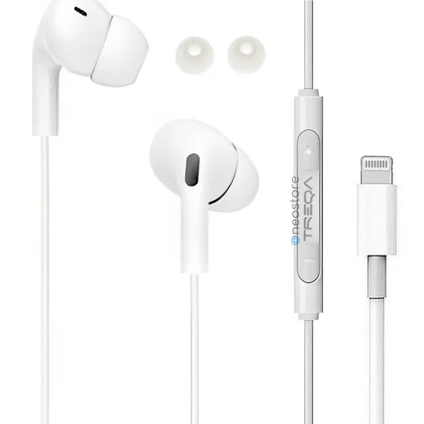 Ακουστικά Κινητού Handsfree In-ear με Βύσμα Lightning Treqa EP-756 Λευκό