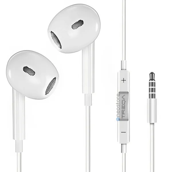 Ακουστικά Κινητού Handsfree Earbuds με Βύσμα Jack 3.5mm Treqa EP-758 Λευκό