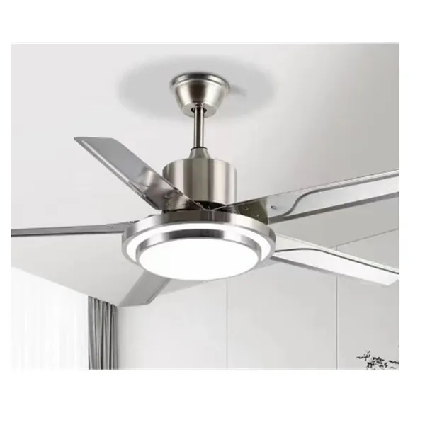 Ανεμιστήρας Οροφής 52" με 5 Μεταλλικά Πτερύγια και Φωτιστικό LED 58w FAN-Y004 Ασημί