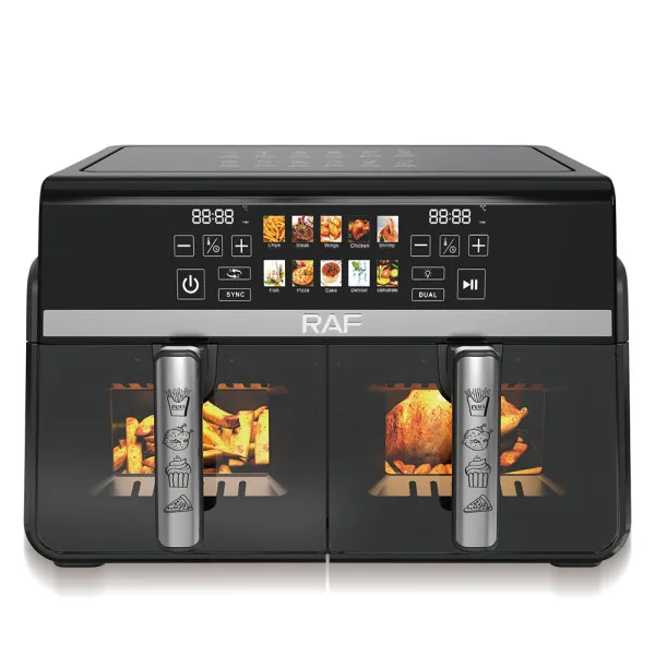 Dual-Basket Air Fryer 10L & Digital Touchscreen 2200W RAF R.5003 Black