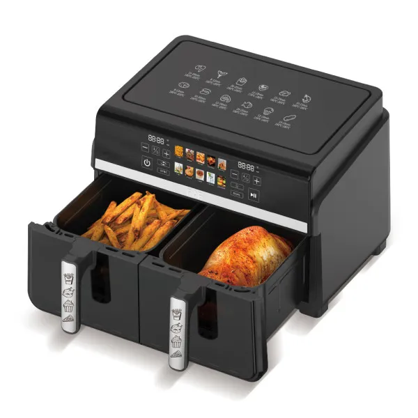Dual-Basket Air Fryer 10L & Digital Touchscreen 2200W RAF R.5003 Black