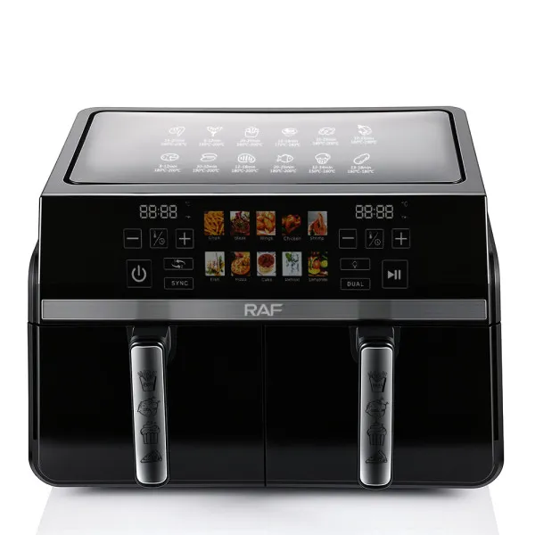 Dual-Basket Air Fryer 10L & Digital Touchscreen 2200W RAF R.5003 Black