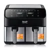 Dual-Basket Air Fryer 8L & Digital Touchscreen 2000W RAF R.5292 Black/Silver